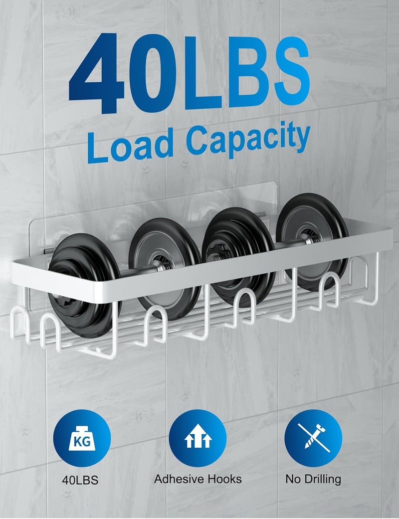 GVY Shower Caddy 5 Pack, Adhesive Shower Organizer Bathroom Shelves,Rustproof Bathroom Organizers and Storage for Home Decor, No Drilling Shower Shelves for Apartment Essentials - Image 3